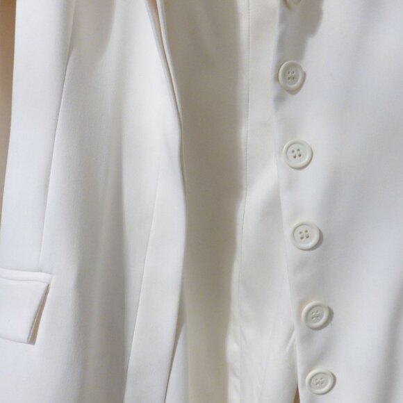 GUESS off white cream blazer overcoat with padded puffy shoulders - Picture 7 of 16